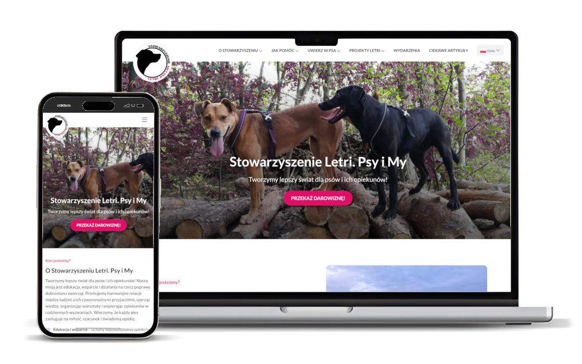 strona internetowa stowarzyszenie letri psy i my